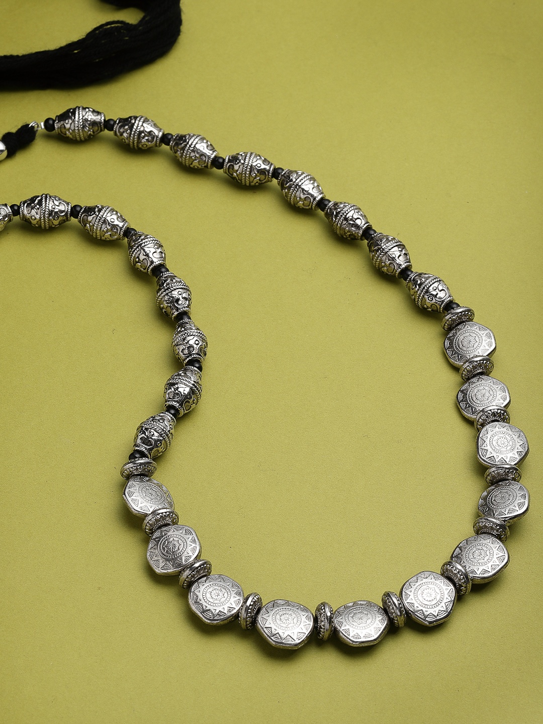 

PANASH Silver-Toned German Silver Oxidised Necklace