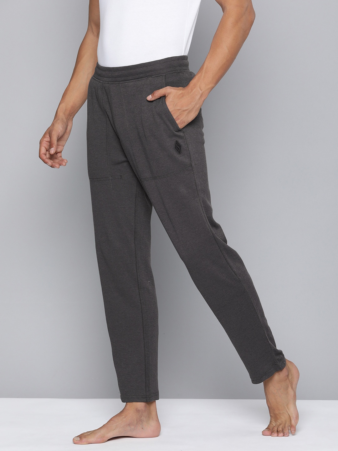 

Skechers Men Regular Fit Goknit Pique Mid-Rise Lounge Pants, Charcoal