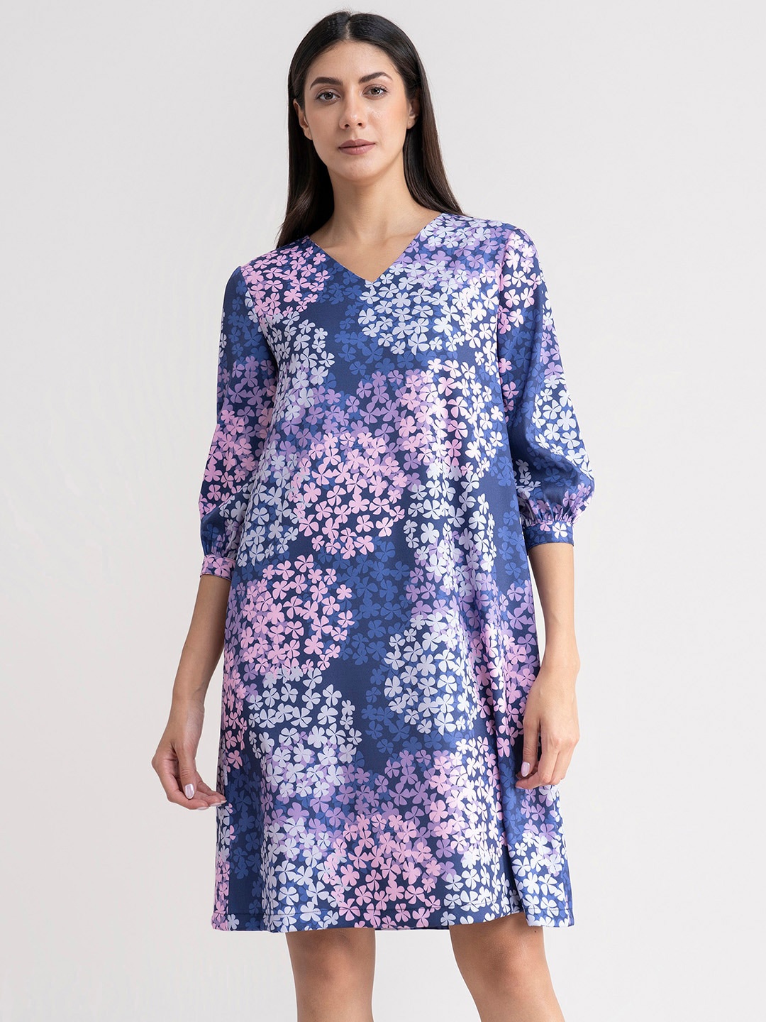 

FableStreet Purple Floral Formal A-Line Dress
