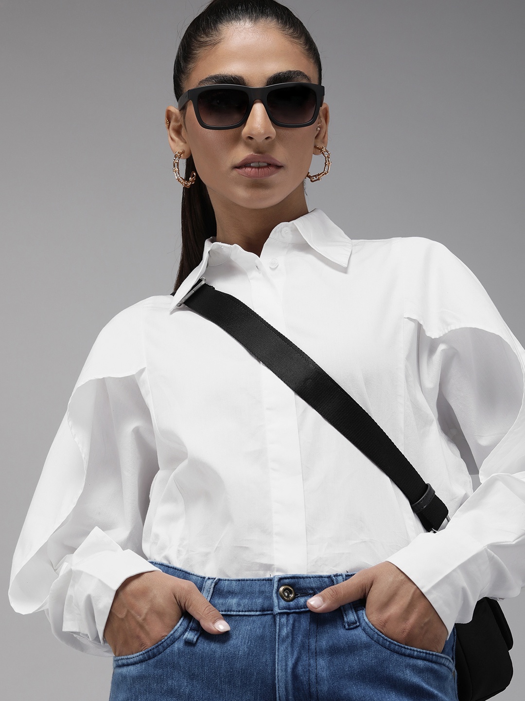 

Roadster Women White Classic Pure Cotton Casual Shirt