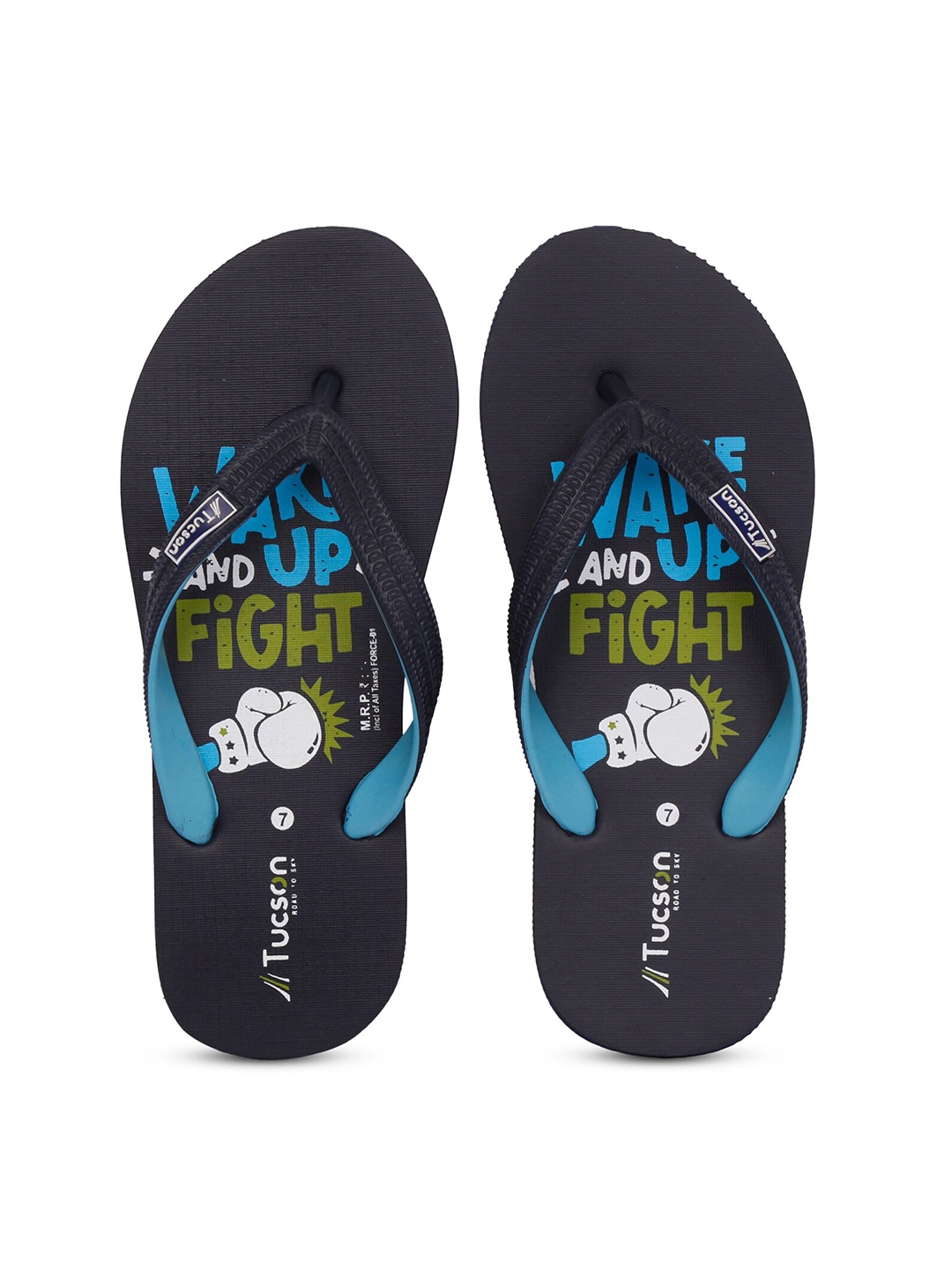 

Tucson Men Navy Blue & Blue Printed Rubber Thong Flip-Flops