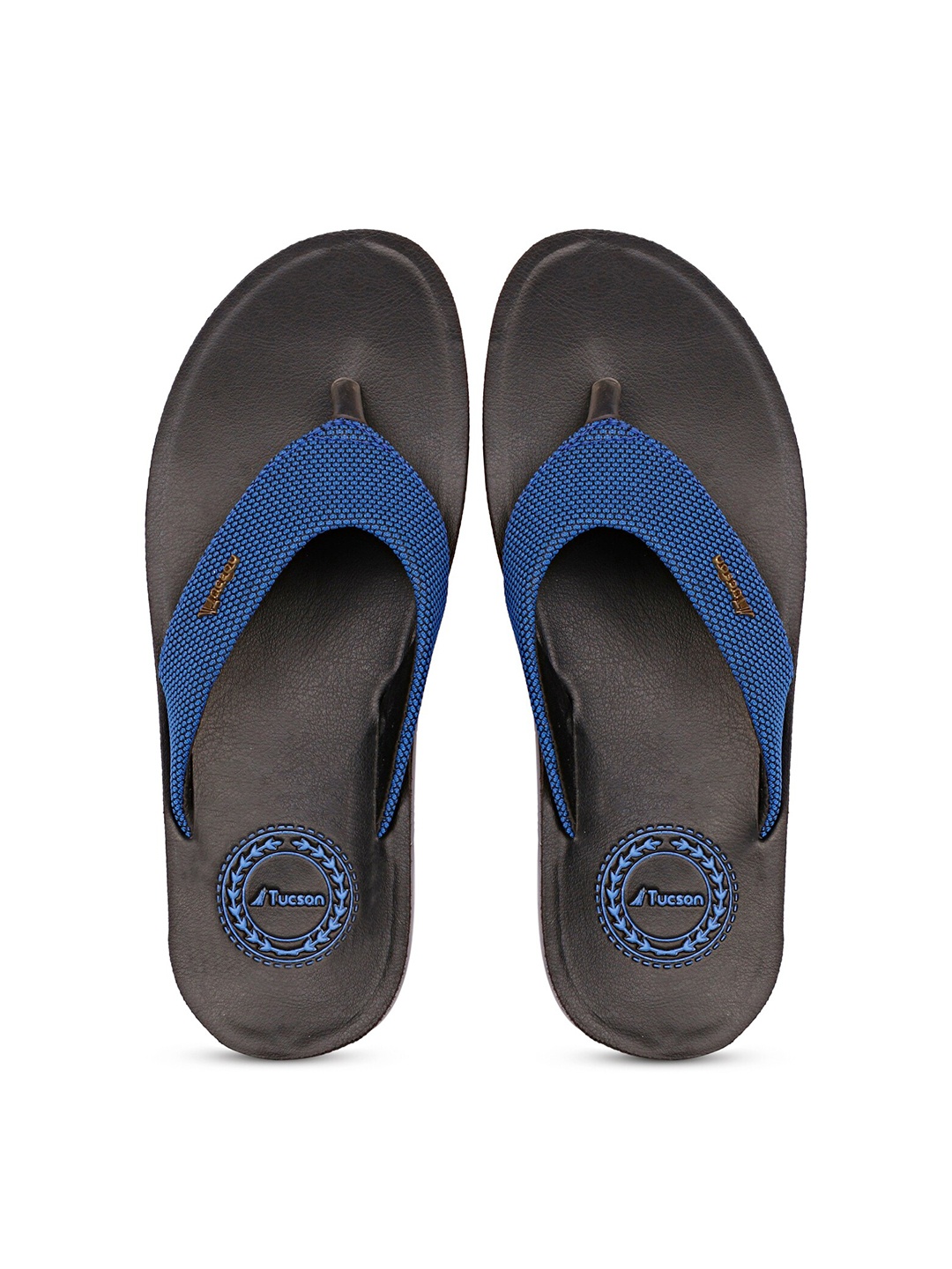 

Tucson Men Blue & Grey Rubber Thong Flip-Flops