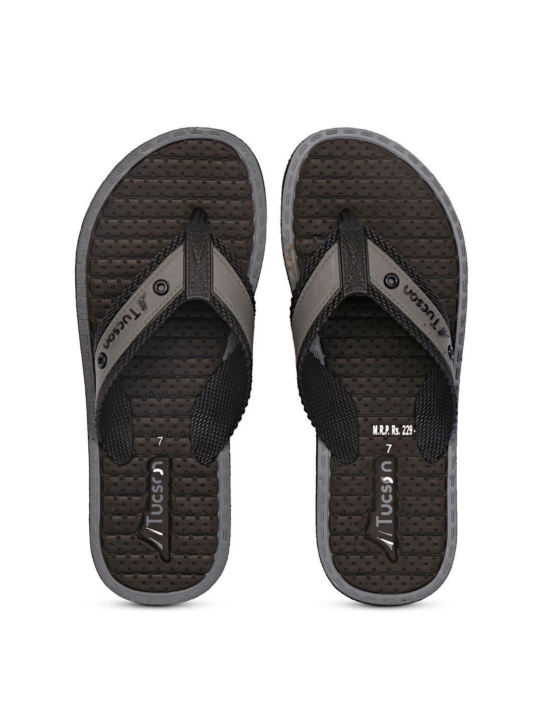 

Tucson Men Black & Grey Textured Rubber Slip-On