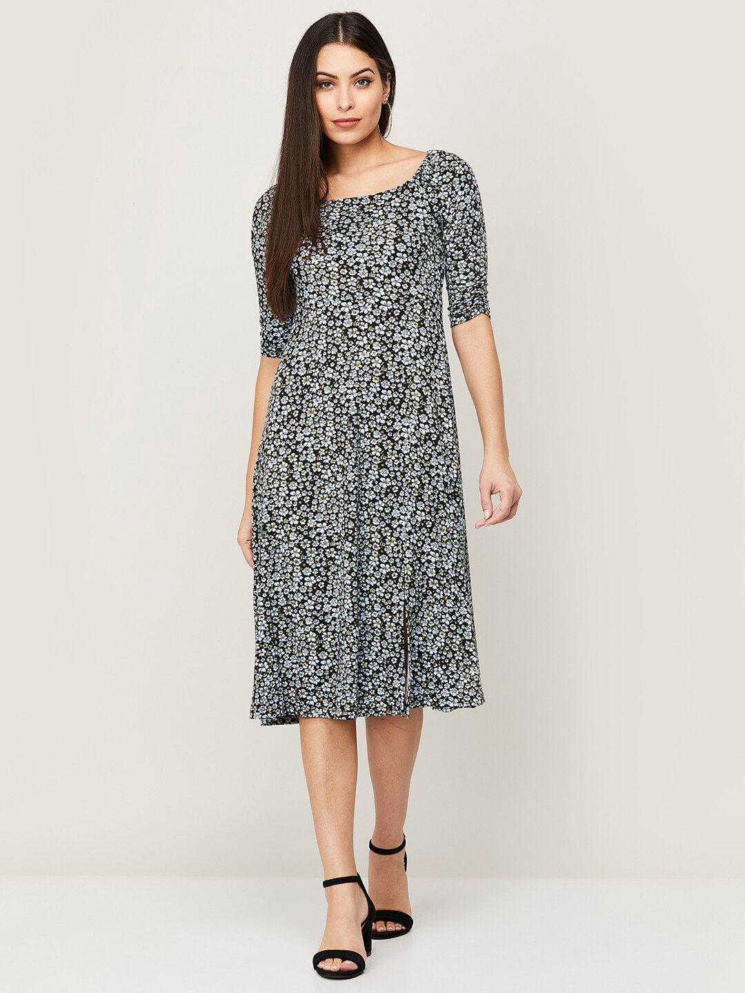 

CODE by Lifestyle Black Floral A-Line Dress