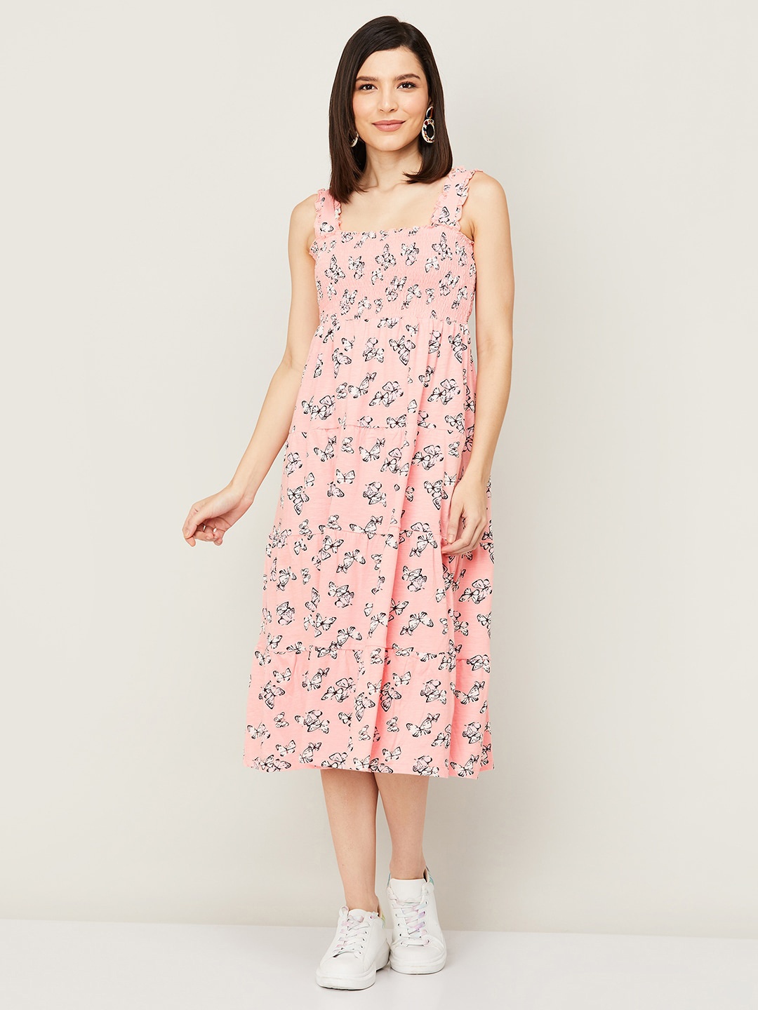 

Fame Forever by Lifestyle Coral & Black A-Line Midi Dress