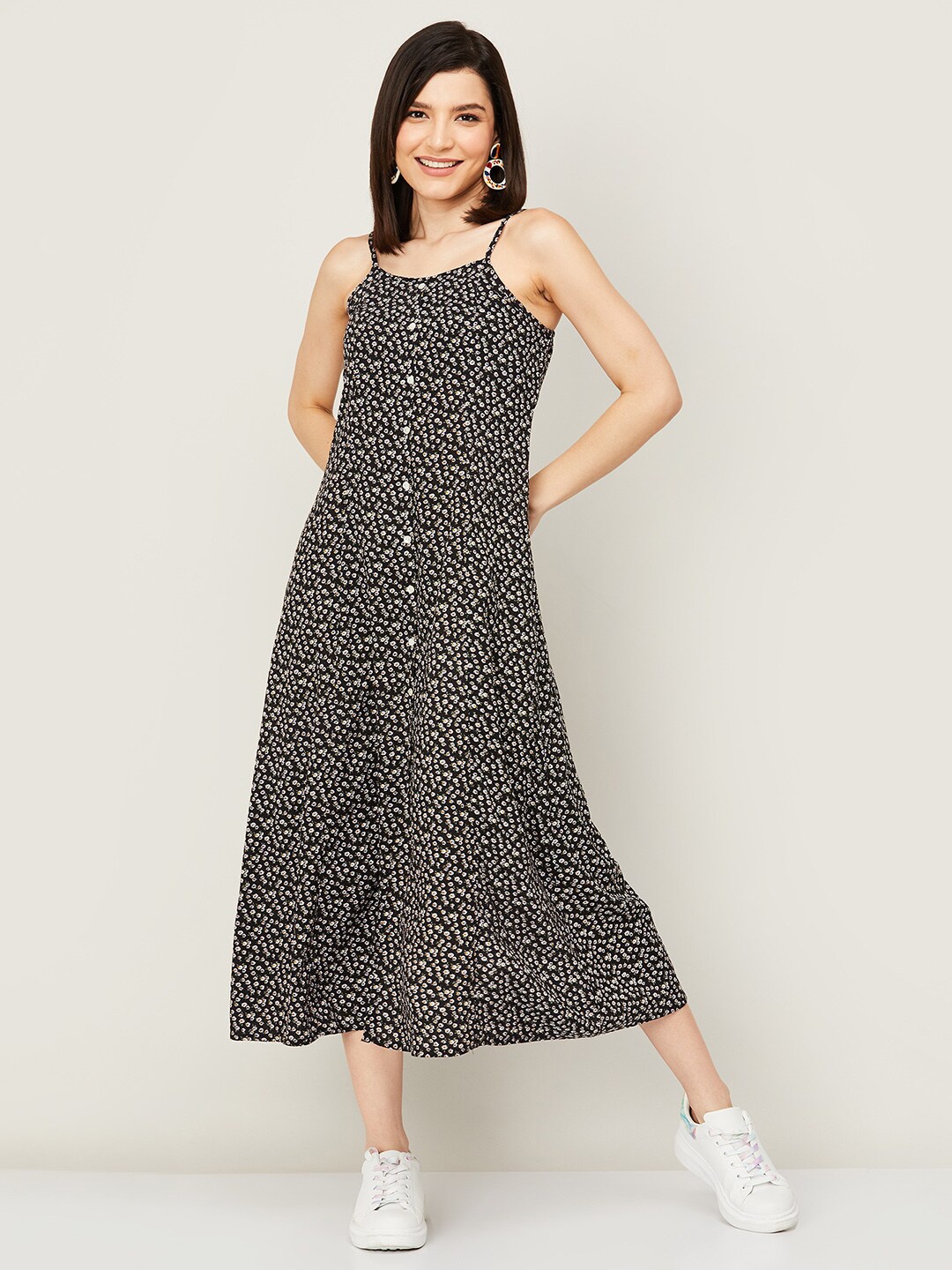 

Ginger by Lifestyle Black A-Line Midi Dress