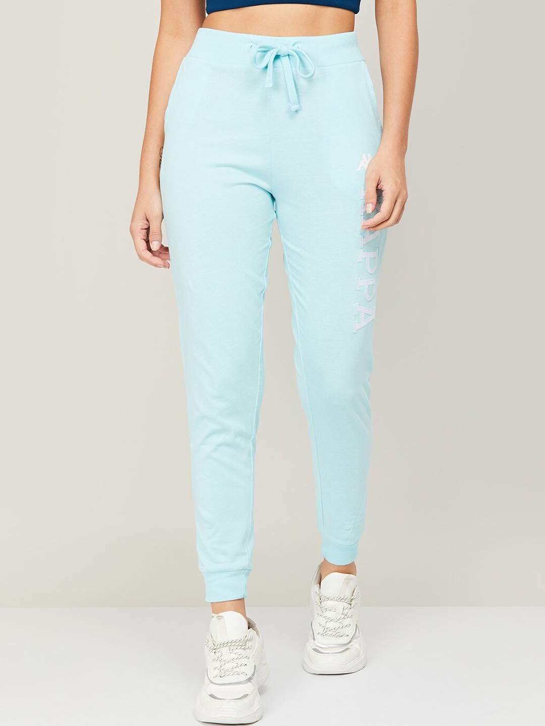 

Kappa Women Blue Solid Cotton Joggers