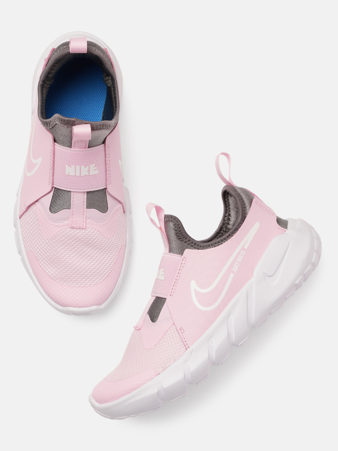 

Nike Kids Pink & White Leather FLEX Running Shoes