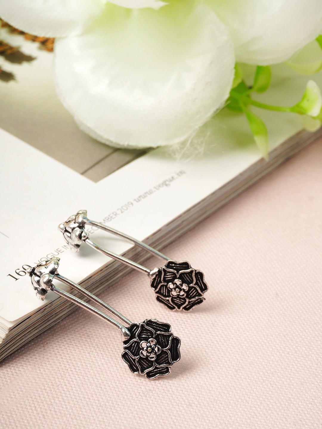 

Urmika Silver-Toned Classic Ear Cuff Earrings