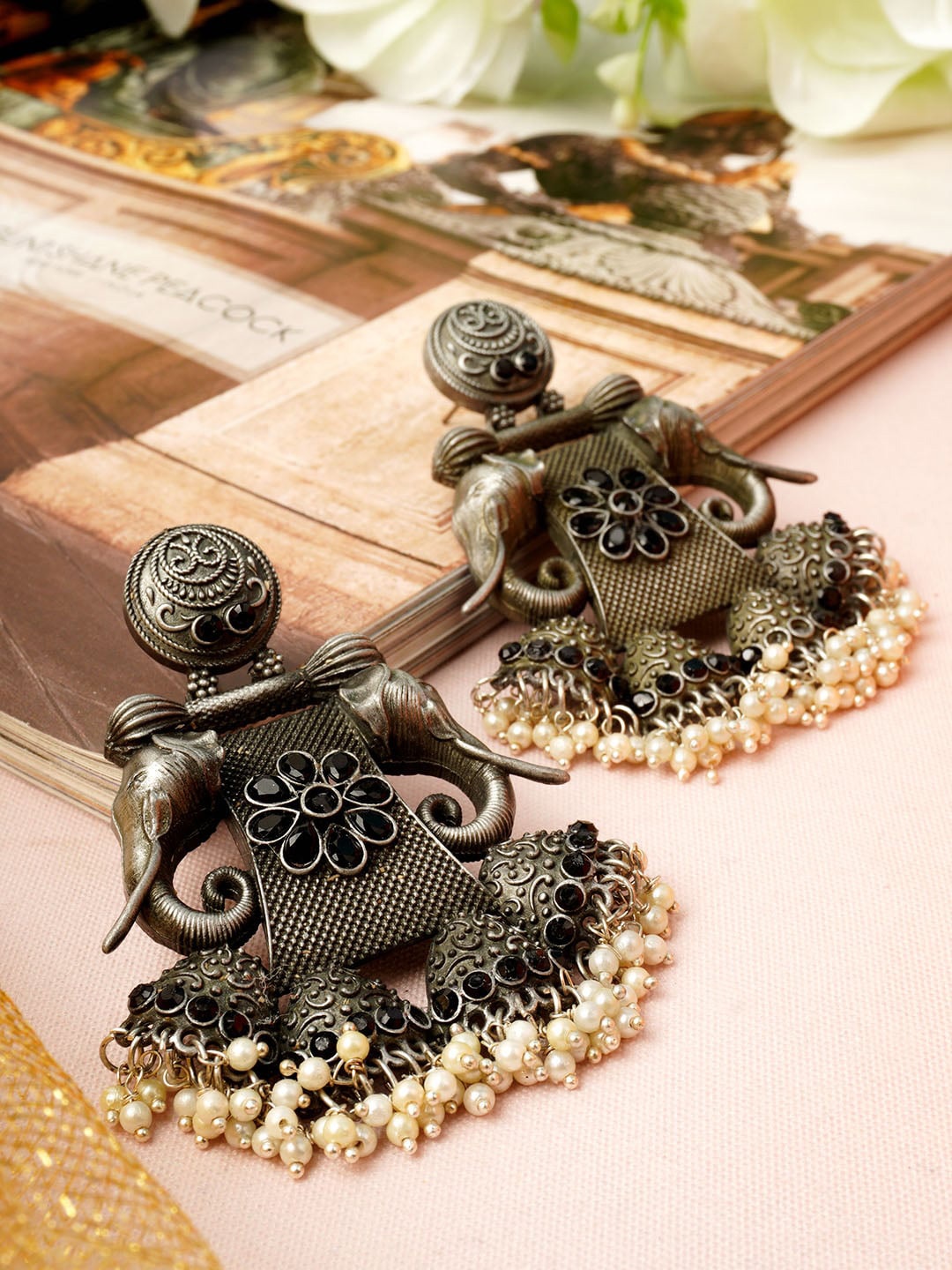 

Urmika Silver-Toned Classic Chandbalis Earrings