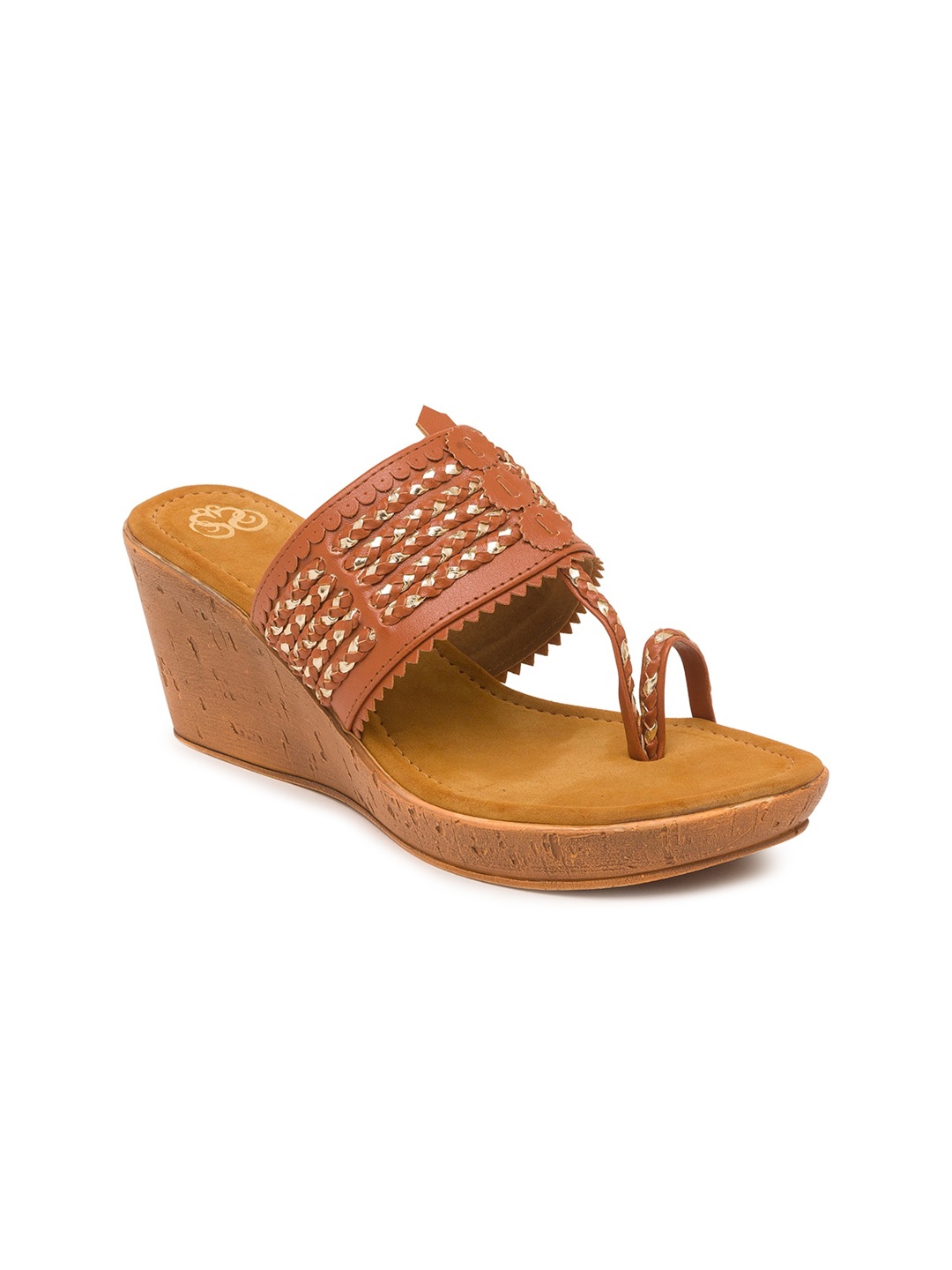

Sole To Soul Tan Brown Embellished Wedge Heels