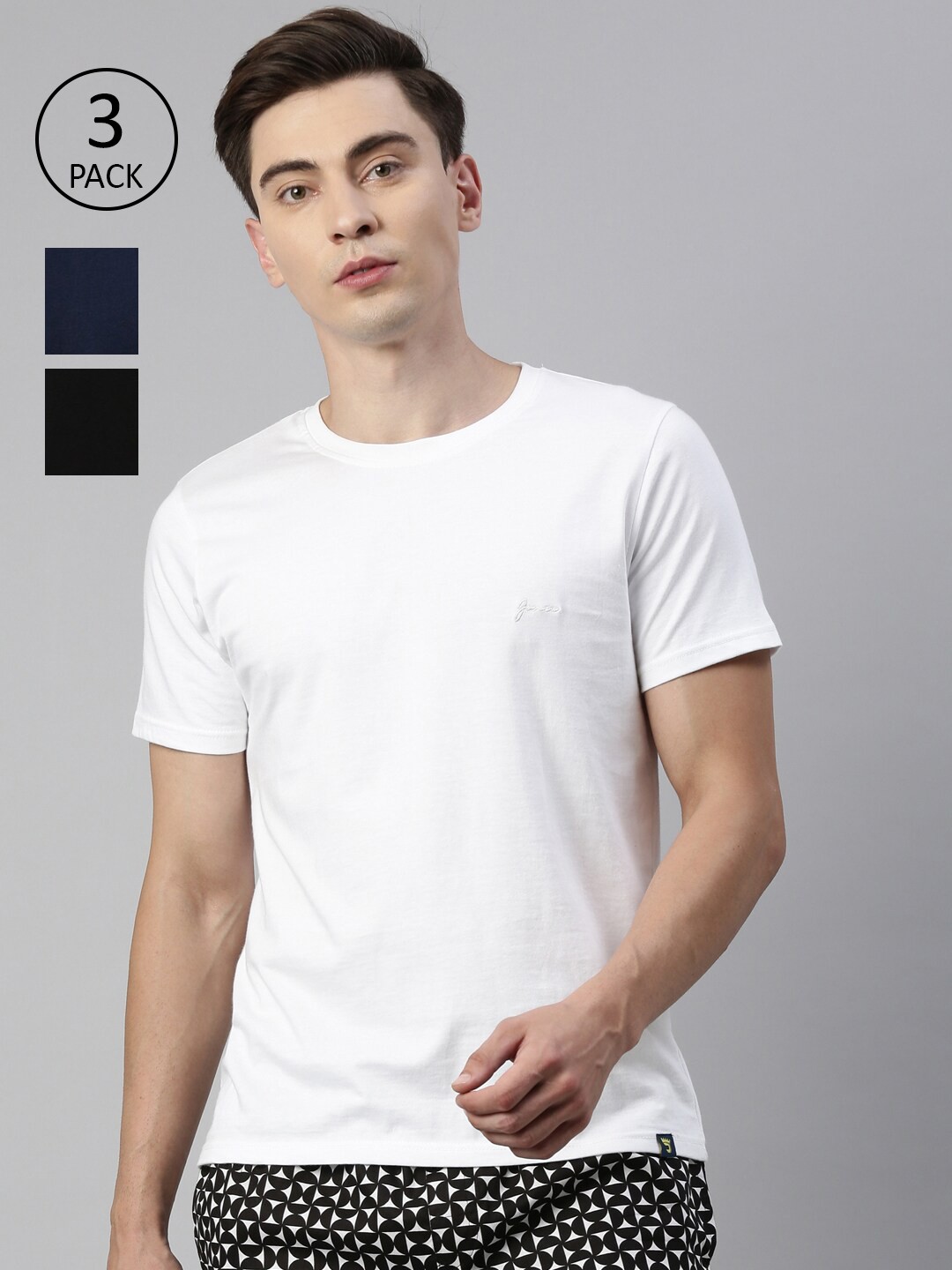 

Joven Men Multicoloured Bio Finish Raw Edge Slim Fit T-shirt, Multi