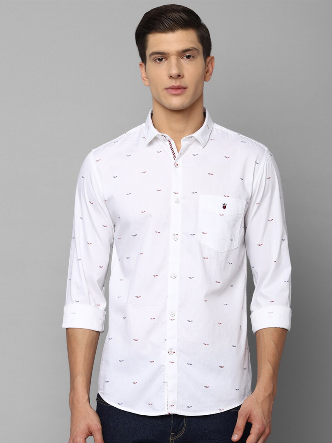 

Louis Philippe Sport Men White Slim Fit Printed Cotton Casual Shirt