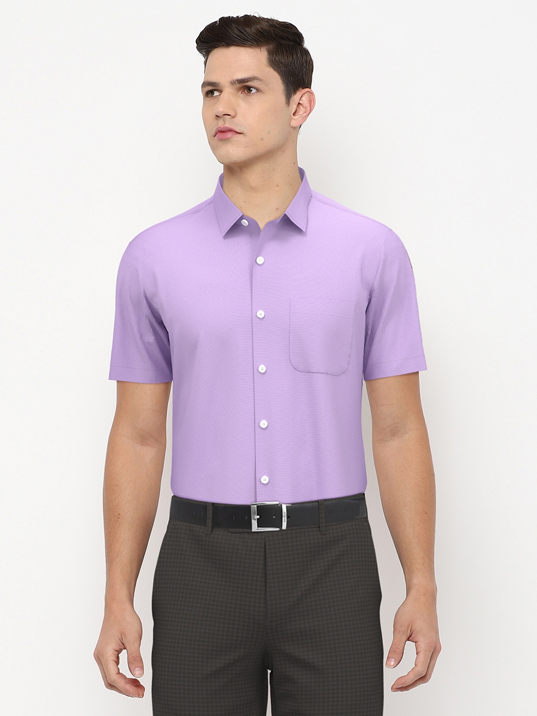 

Peter England Men Purple Regular Fit Cotton Formal Shirt