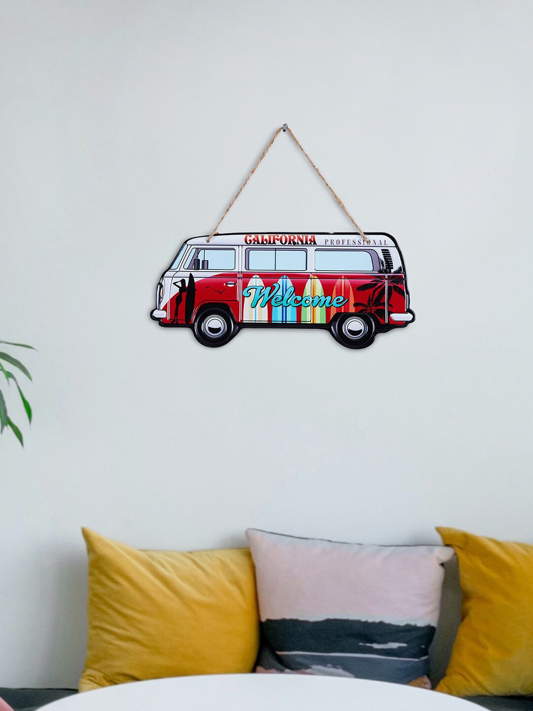 

HomeTown Red Caravan Metal Wall Decor