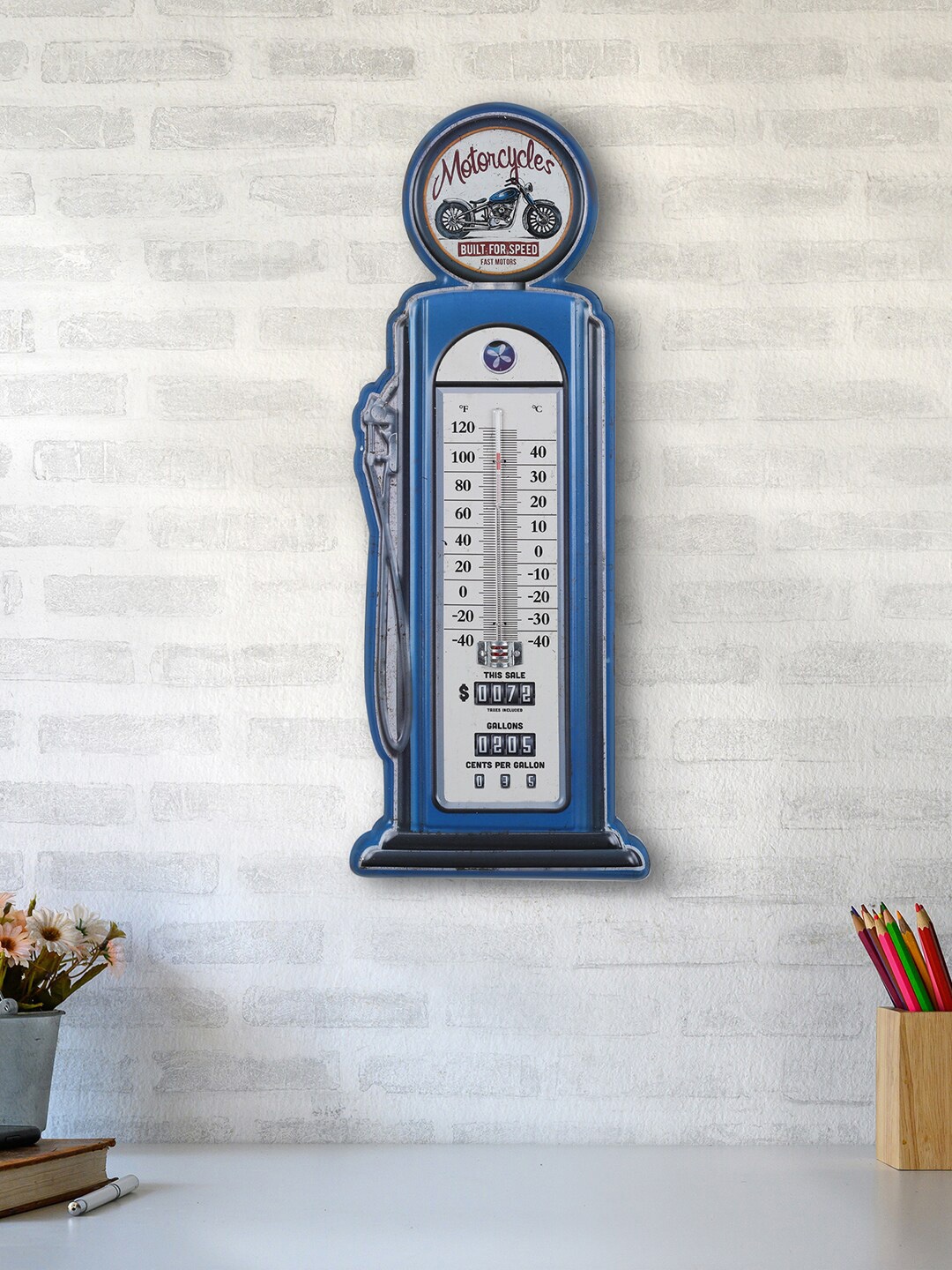 

HomeTown Blue & White Petrol Pump Wall Decor