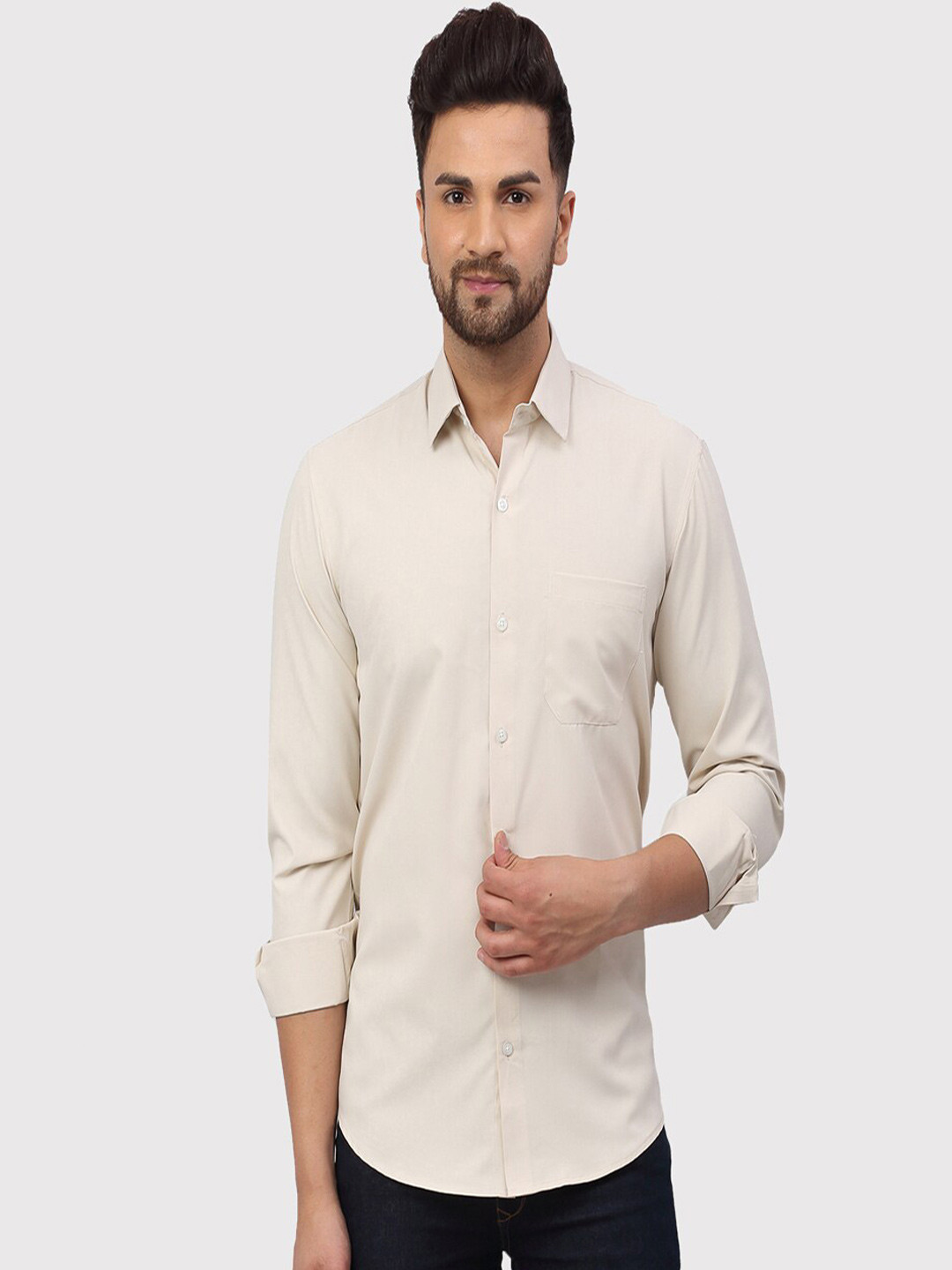

JAINISH Men Beige Comfort Regular Fit Cotton Casual Shirt