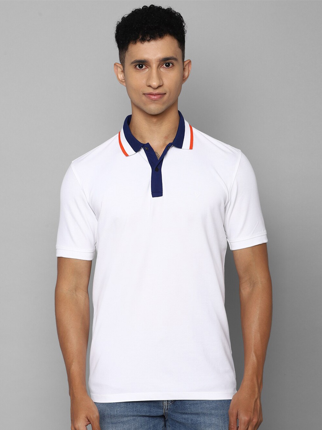 

Allen Solly Sport Men White Polo Collar T-shirt 95% Cotton