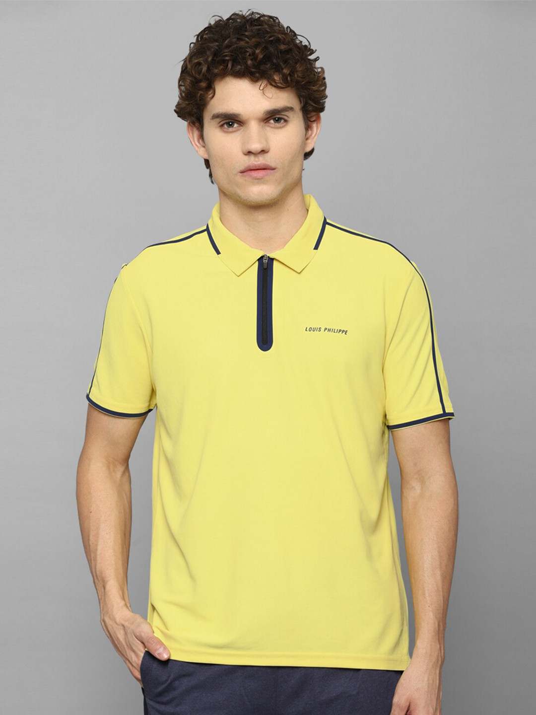 

Louis Philippe Men Yellow Polo Collar T-shirt