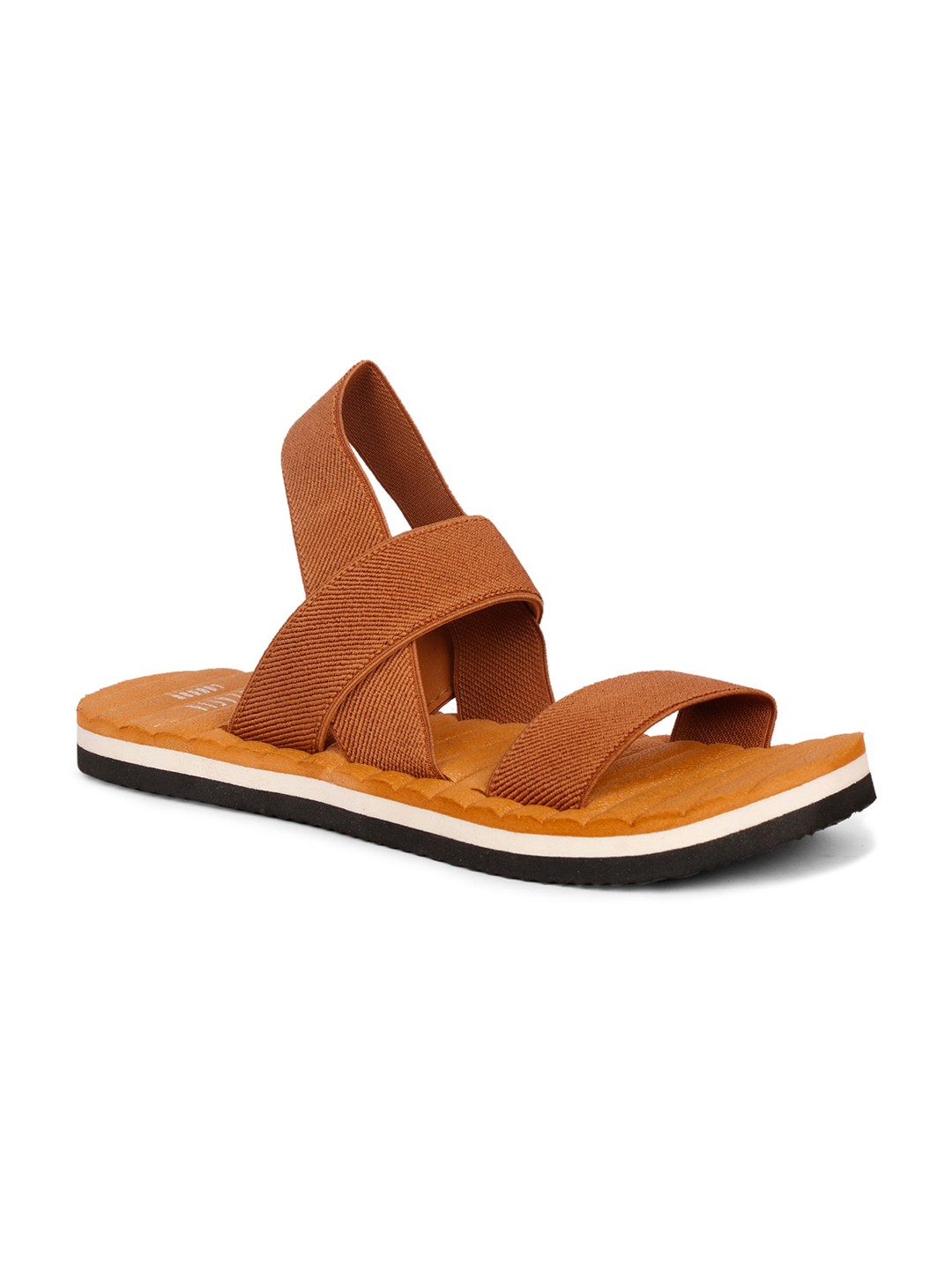 

MOZAFIA Men Mustard Open Toe Flats