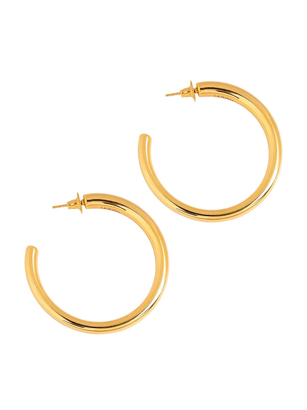 

MNSH Gold-Plated Circular Half Hoop Earrings