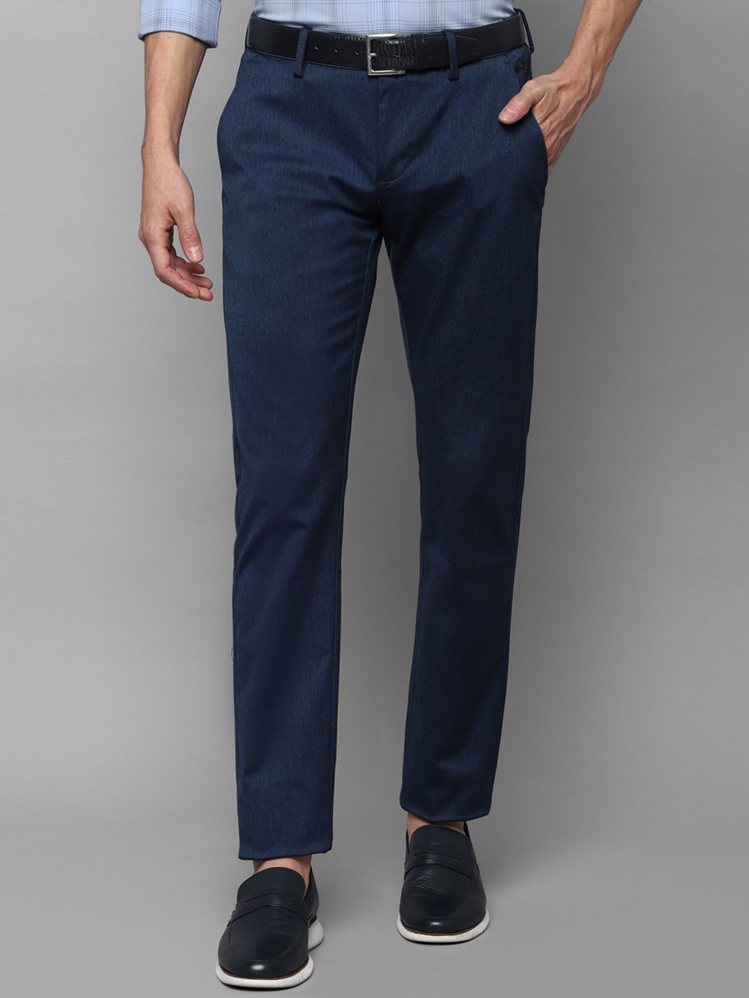 

Allen Solly Men Navy Blue Slim Fit Trousers