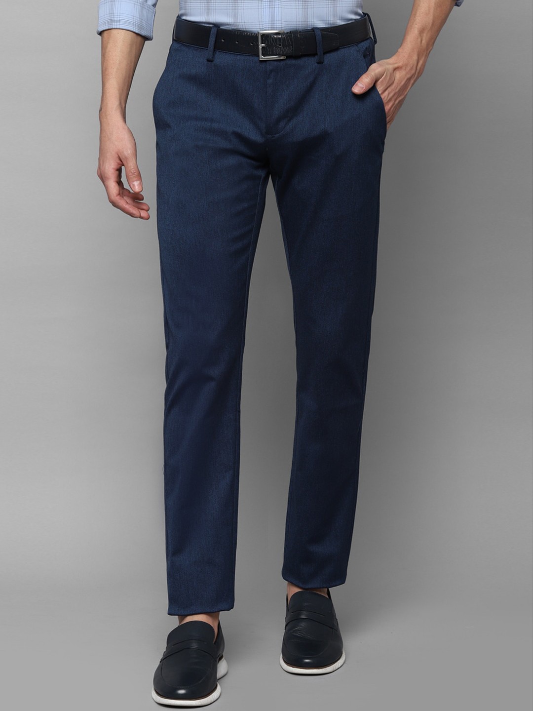 

Allen Solly Men Navy Blue Slim Fit Trousers