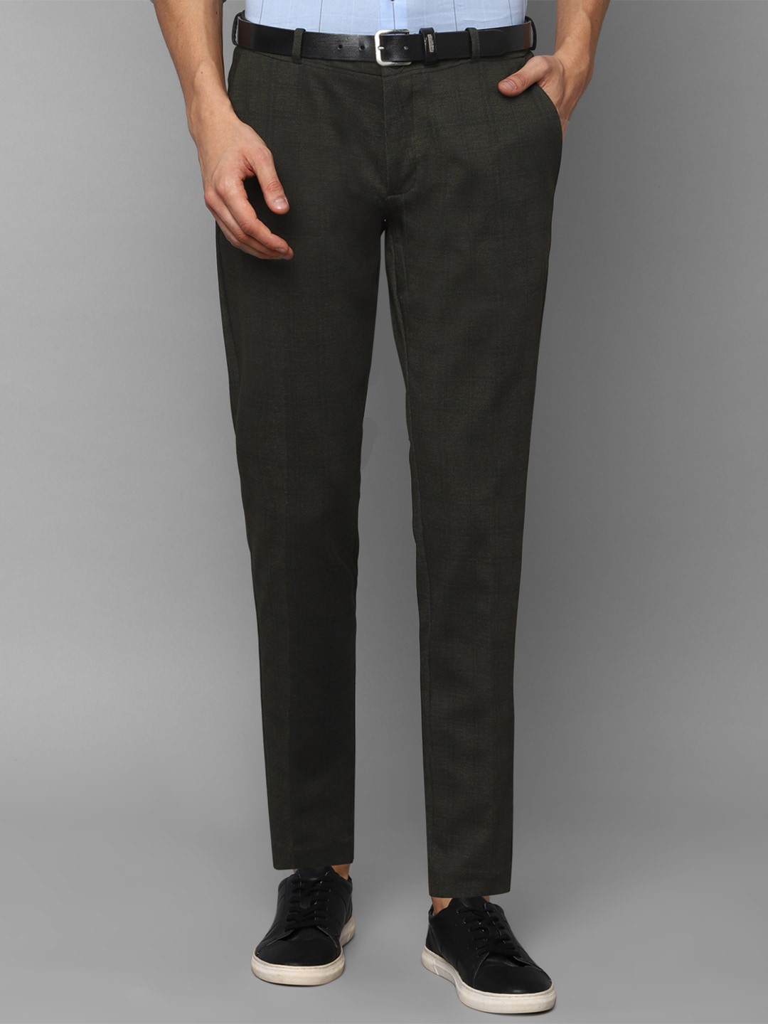 

Louis Philippe Sport Men Grey Textured Slim Fit Trousers