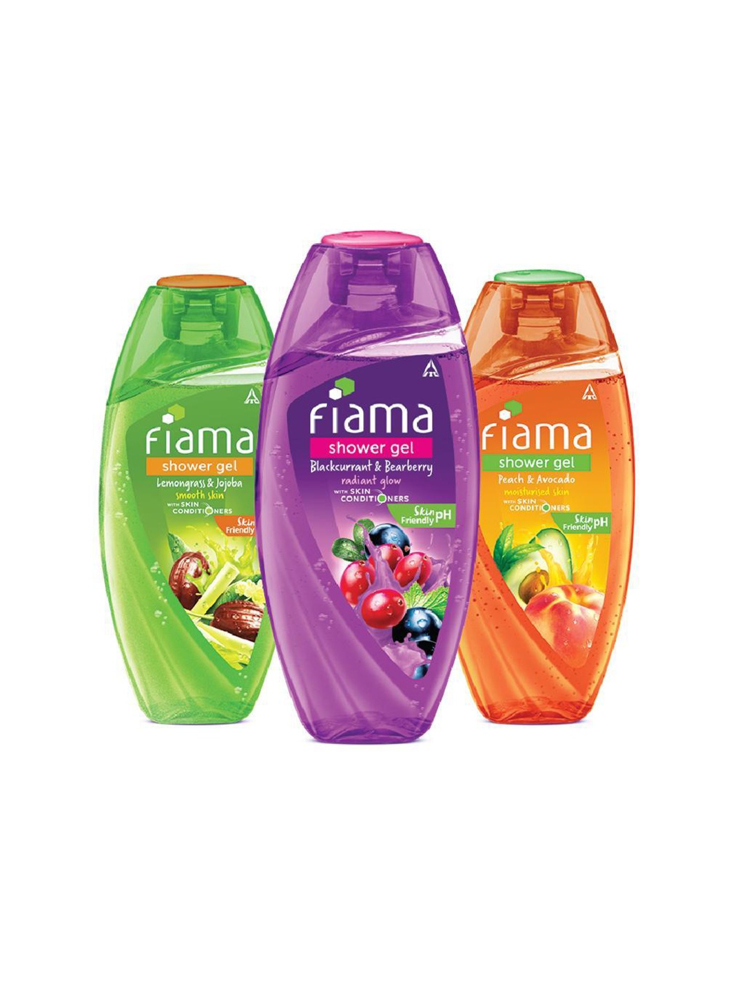 

Fiama Set of 3 Skin pH Friendly Shower Gels - 250 ml Each, Green