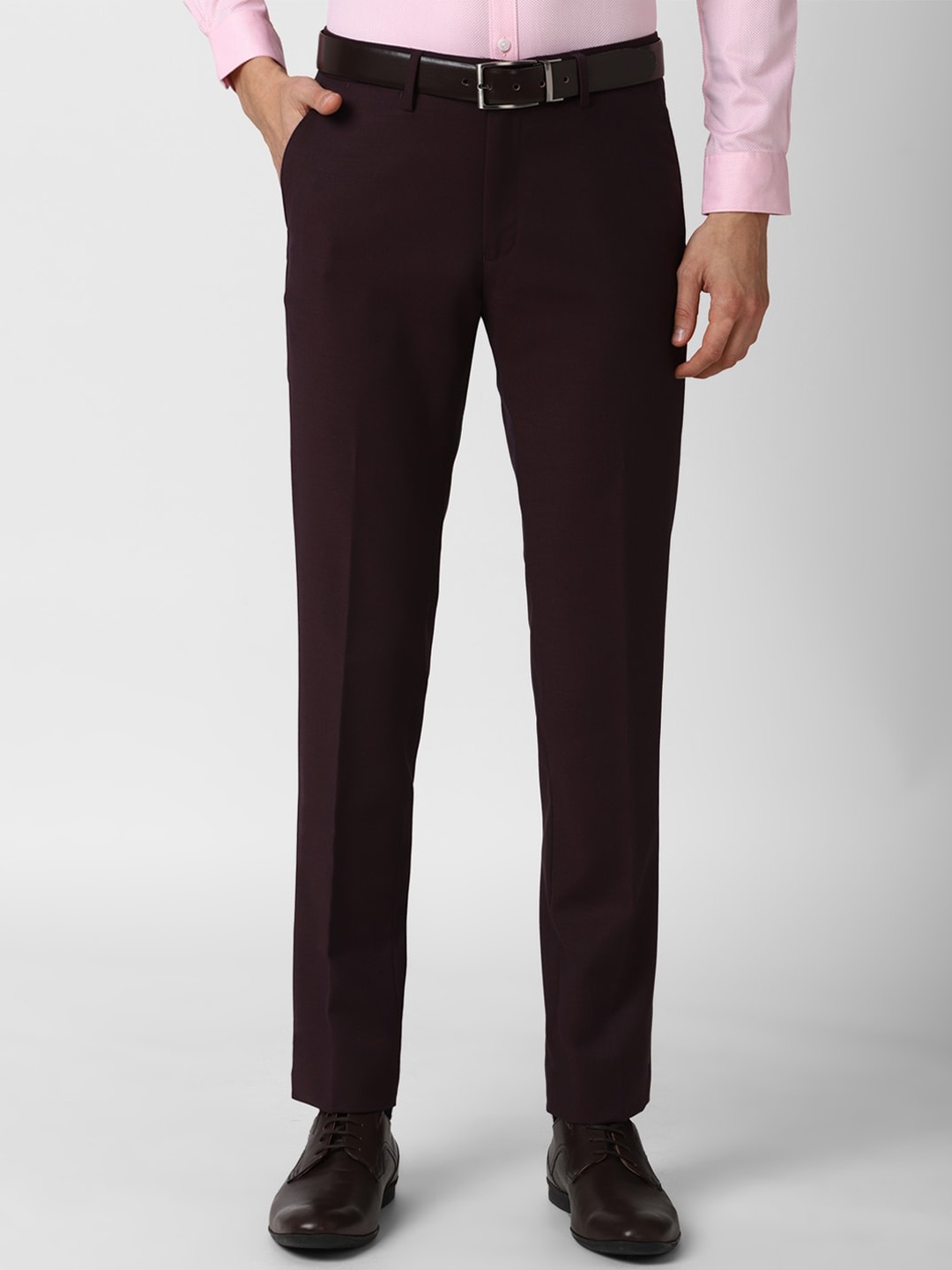 

Peter England Elite Men Maroon Slim Fit Formal Trousers
