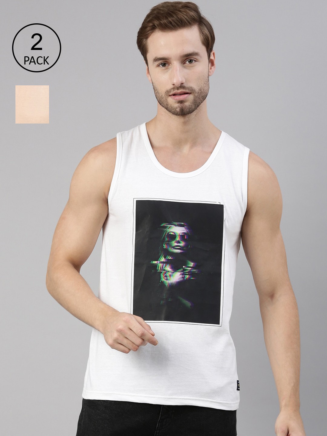 

Joven Men Pack Of 2 Printed Pure Cotton Lounge T-Shirts, Yellow