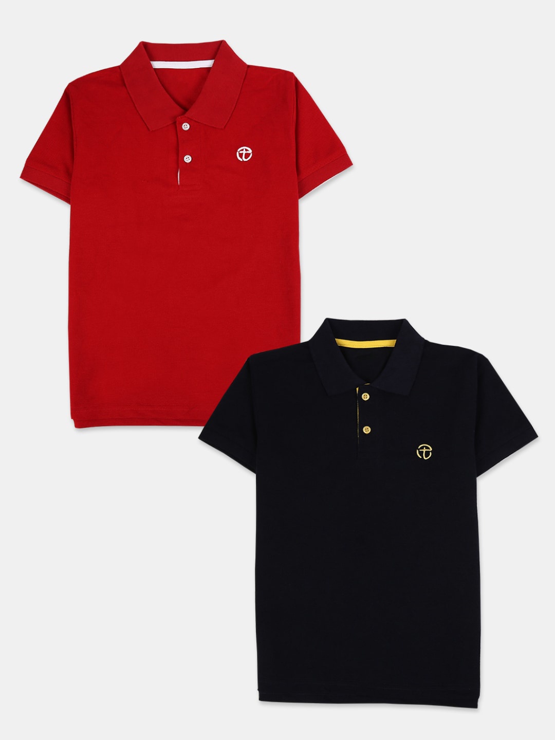

V-Mart Boys Navy Blue & Red 2 Polo Collar T-shirt