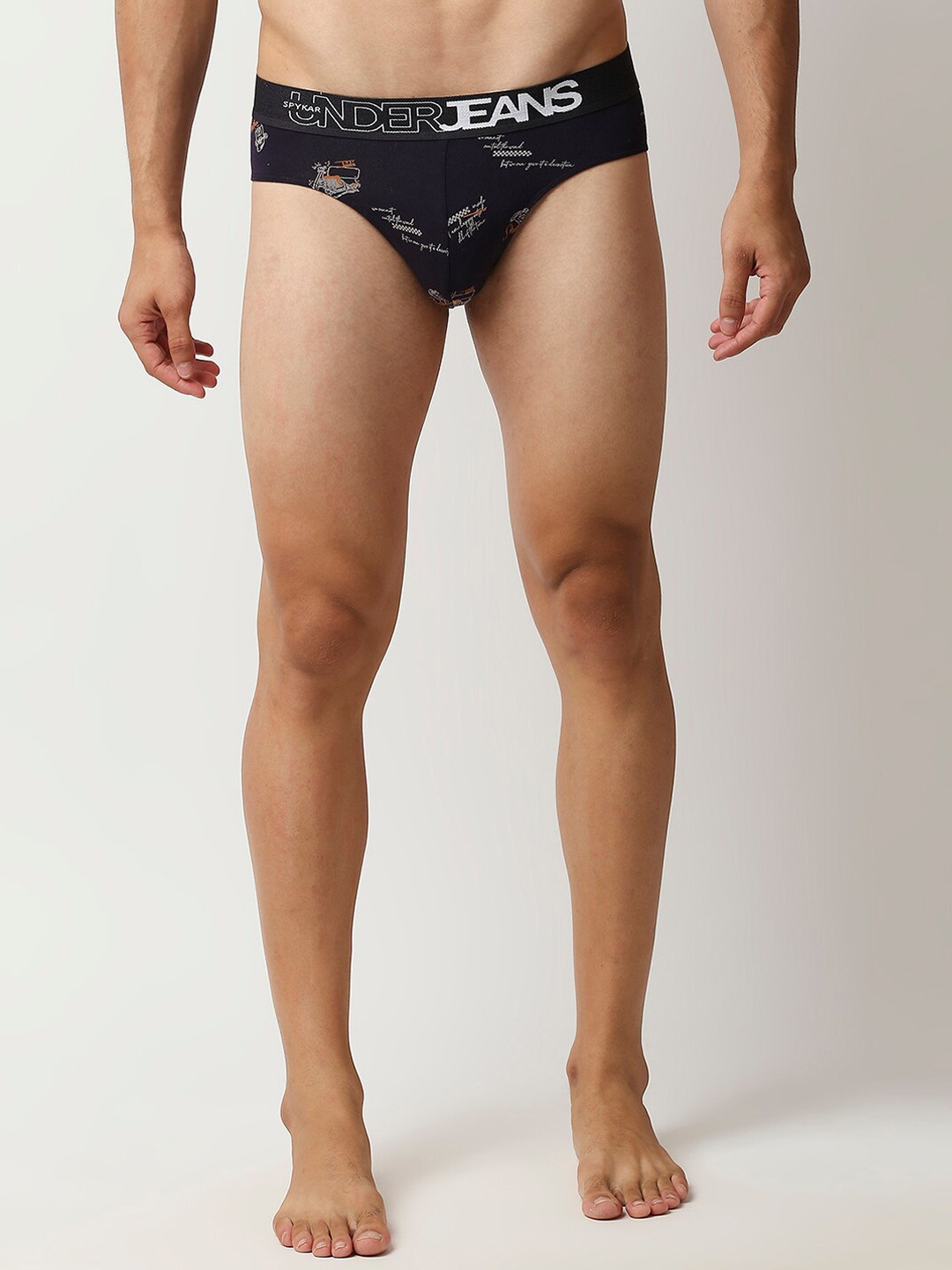 

Underjeans by Spykar Men Cotton Blend Brief, Navy blue