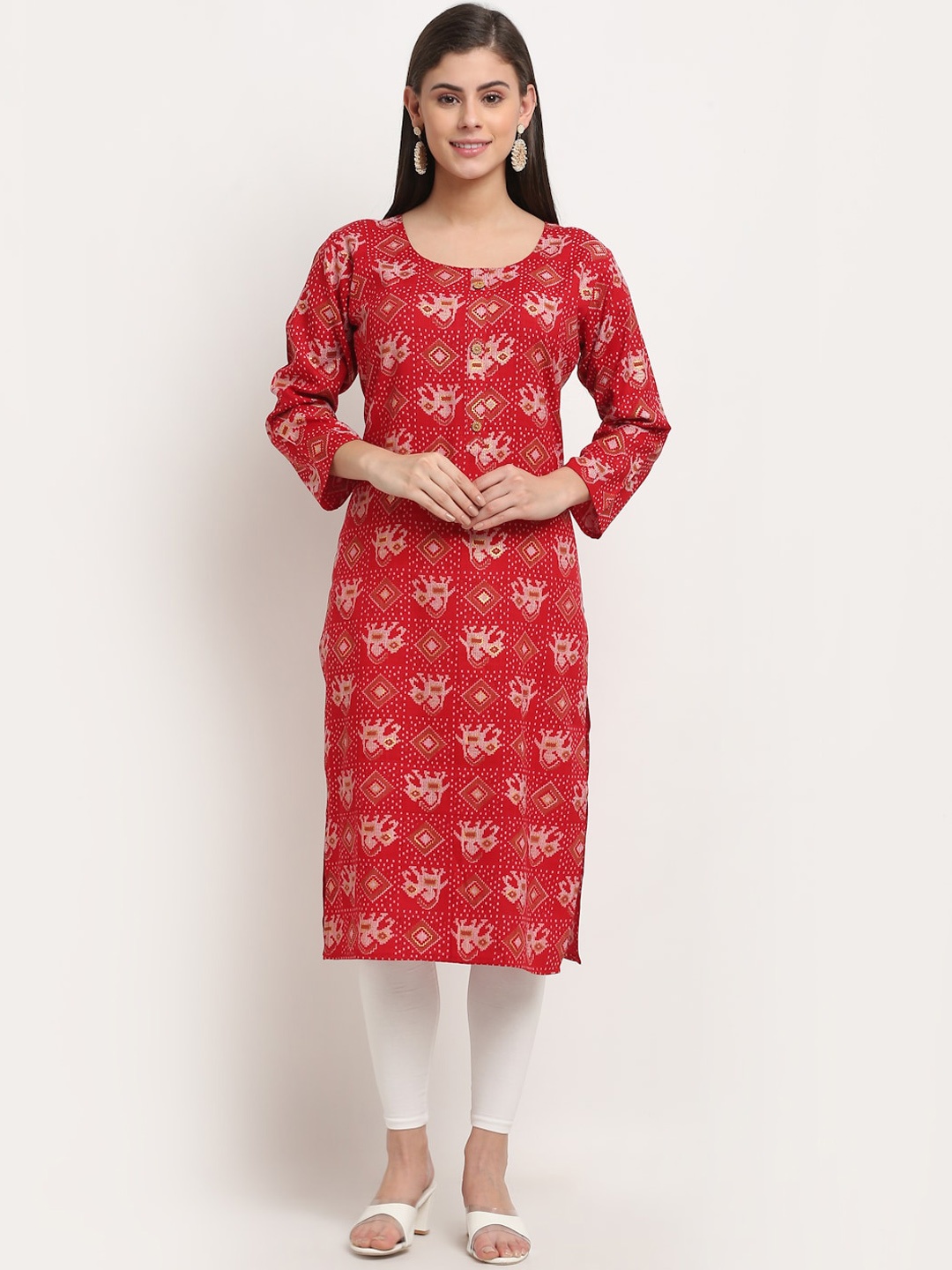 

GRACIT Women Red Printed Kurta Set