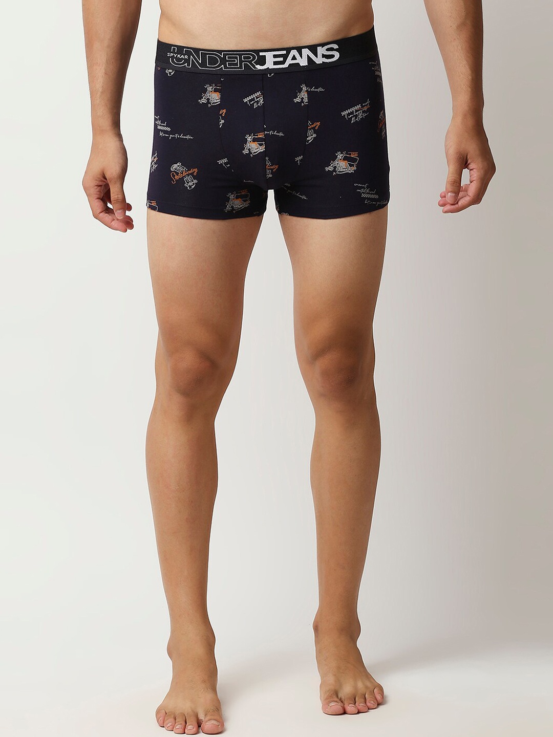 

UnderJeans by Spykar Men Cotton Blend Trunk, Navy blue