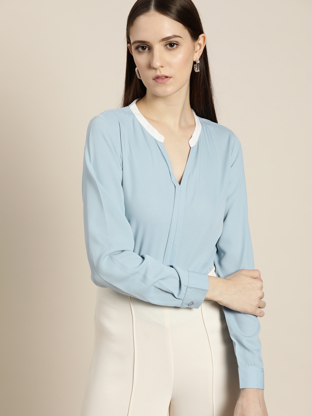 

INVICTUS Blue Shirt Style Top