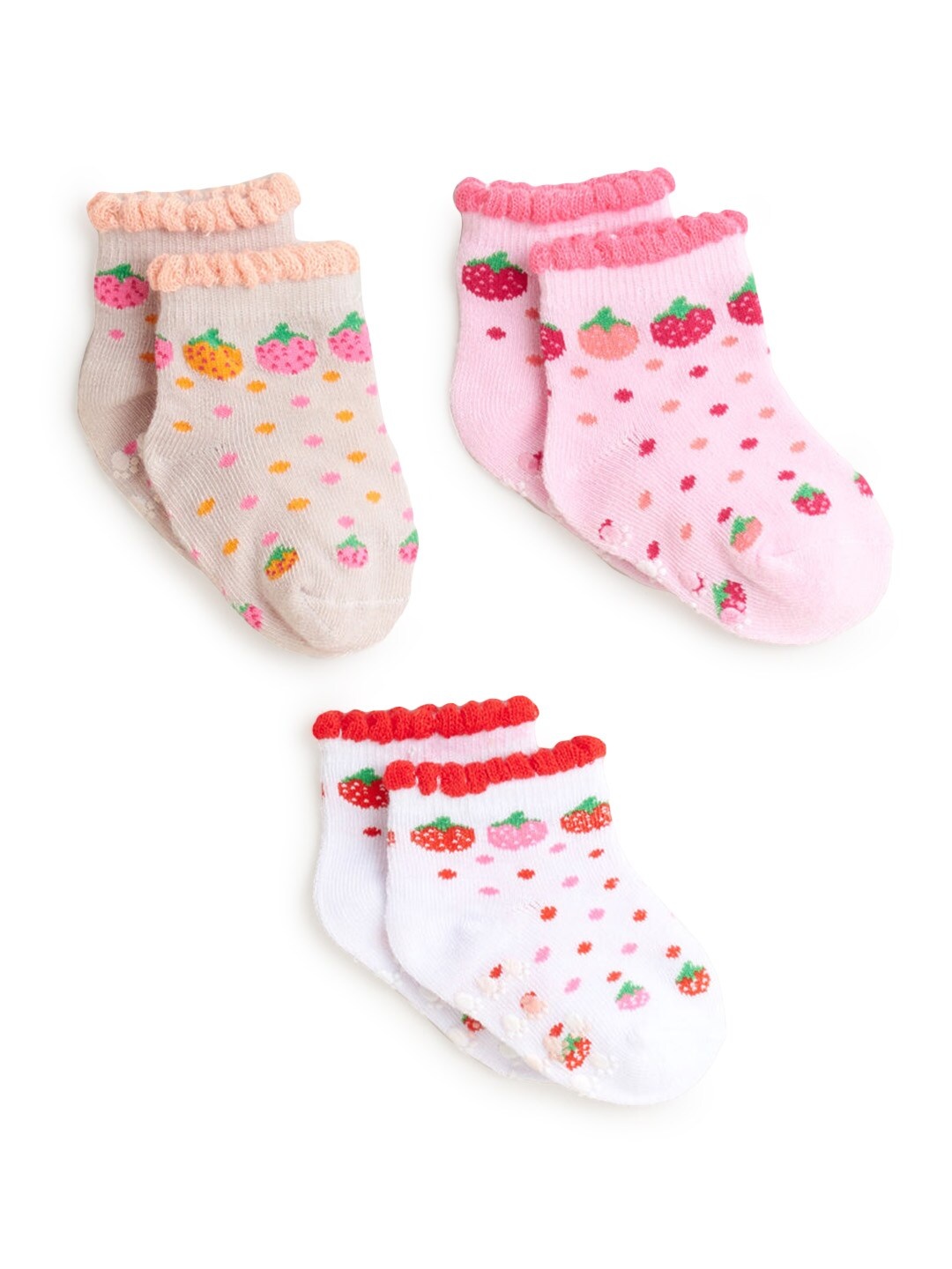 

Hopscotch Boys Pack of 3 Pink & White Printed Cotton Socks