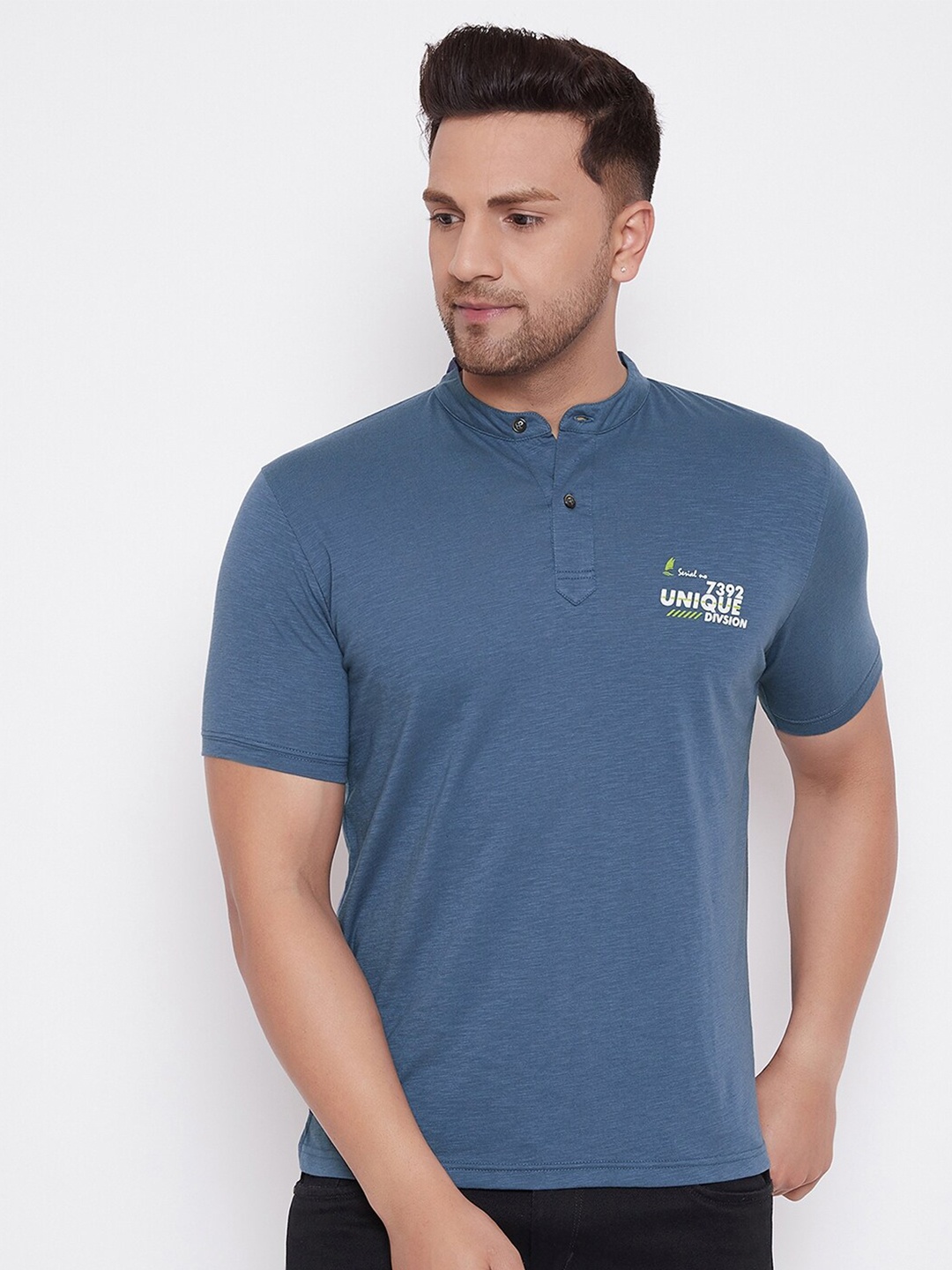 

HARBOR N BAY Men Blue Typography T-shirt