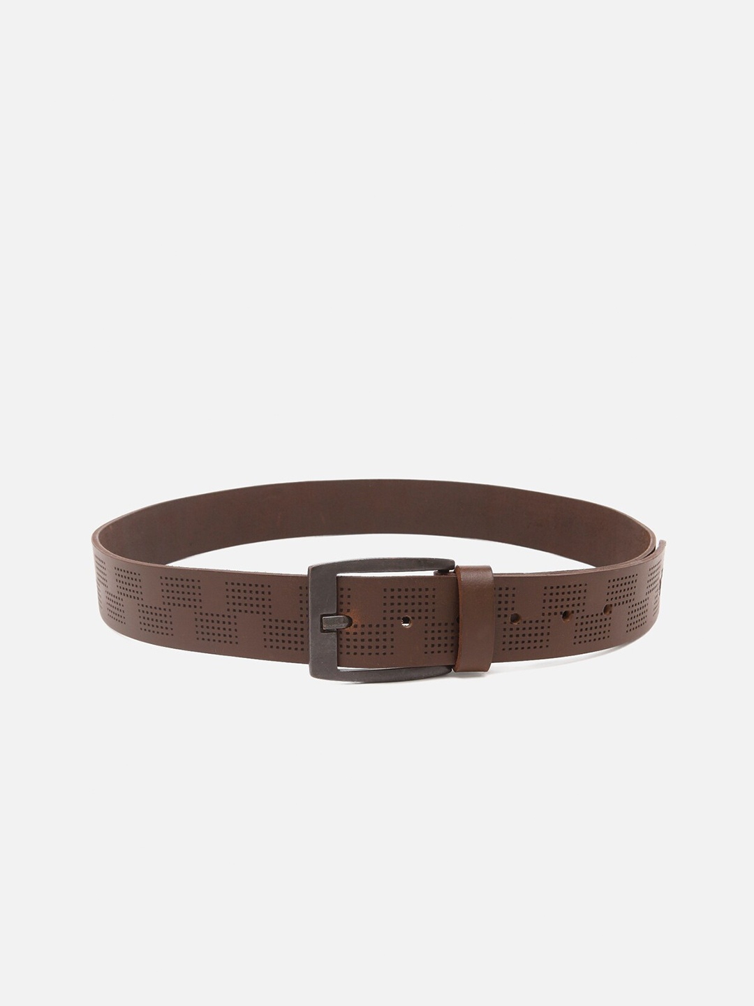 

SPYKAR Men Brown Textured Leather Belt