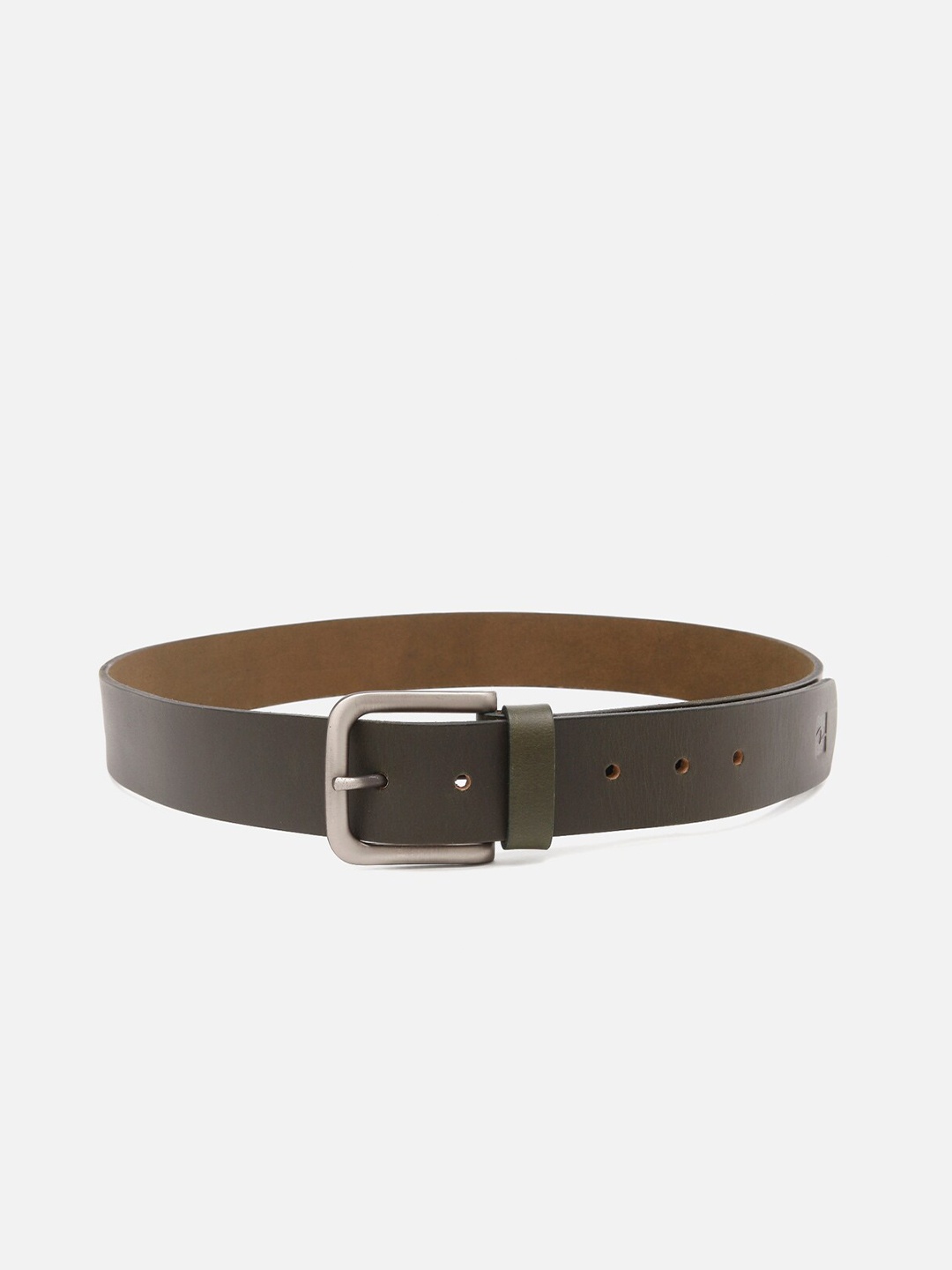 

SPYKAR Men Olive Green Leather Belt