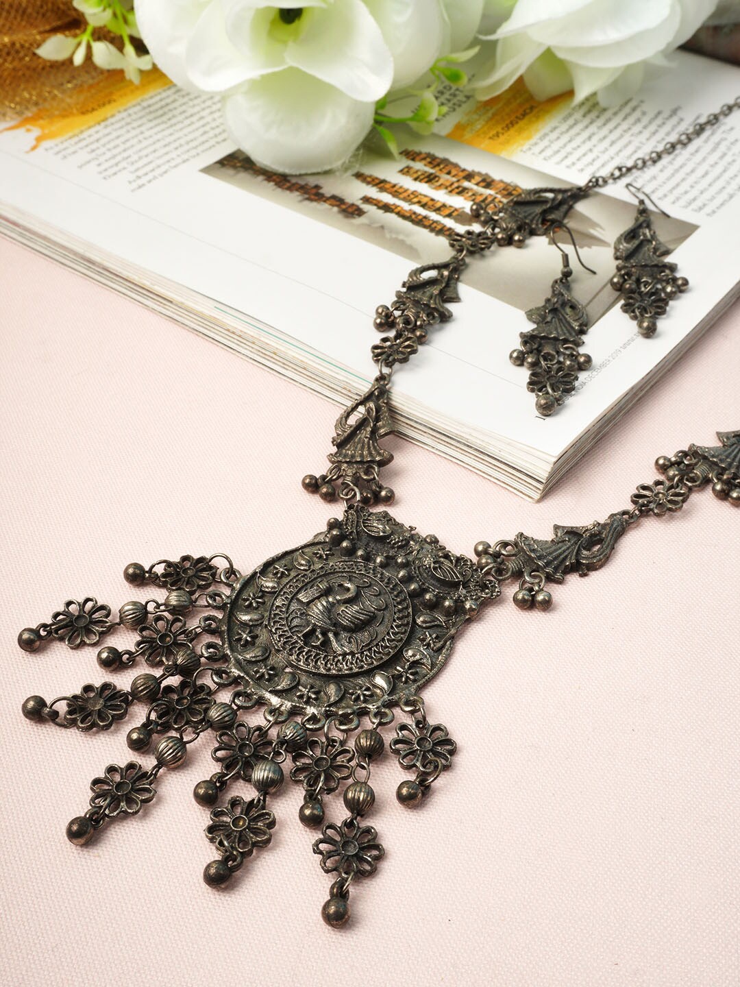 

Urmika Silver-Plated Embellished Jewellery Set