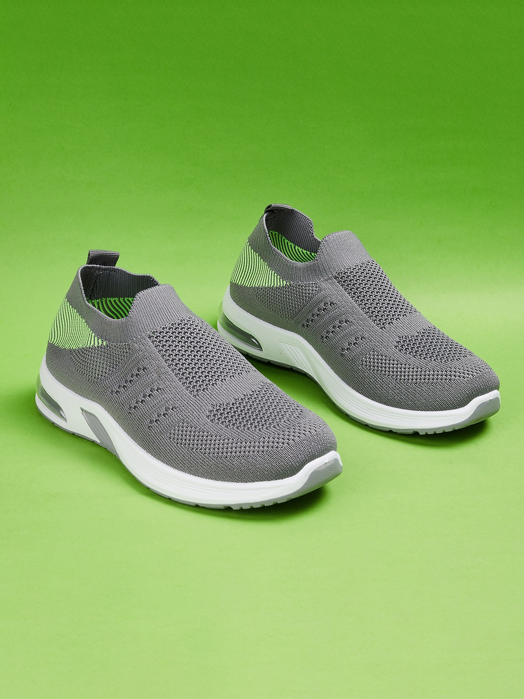 

Fame Forever by Lifestyle Boys Grey Woven Design PU Slip-On Sneakers