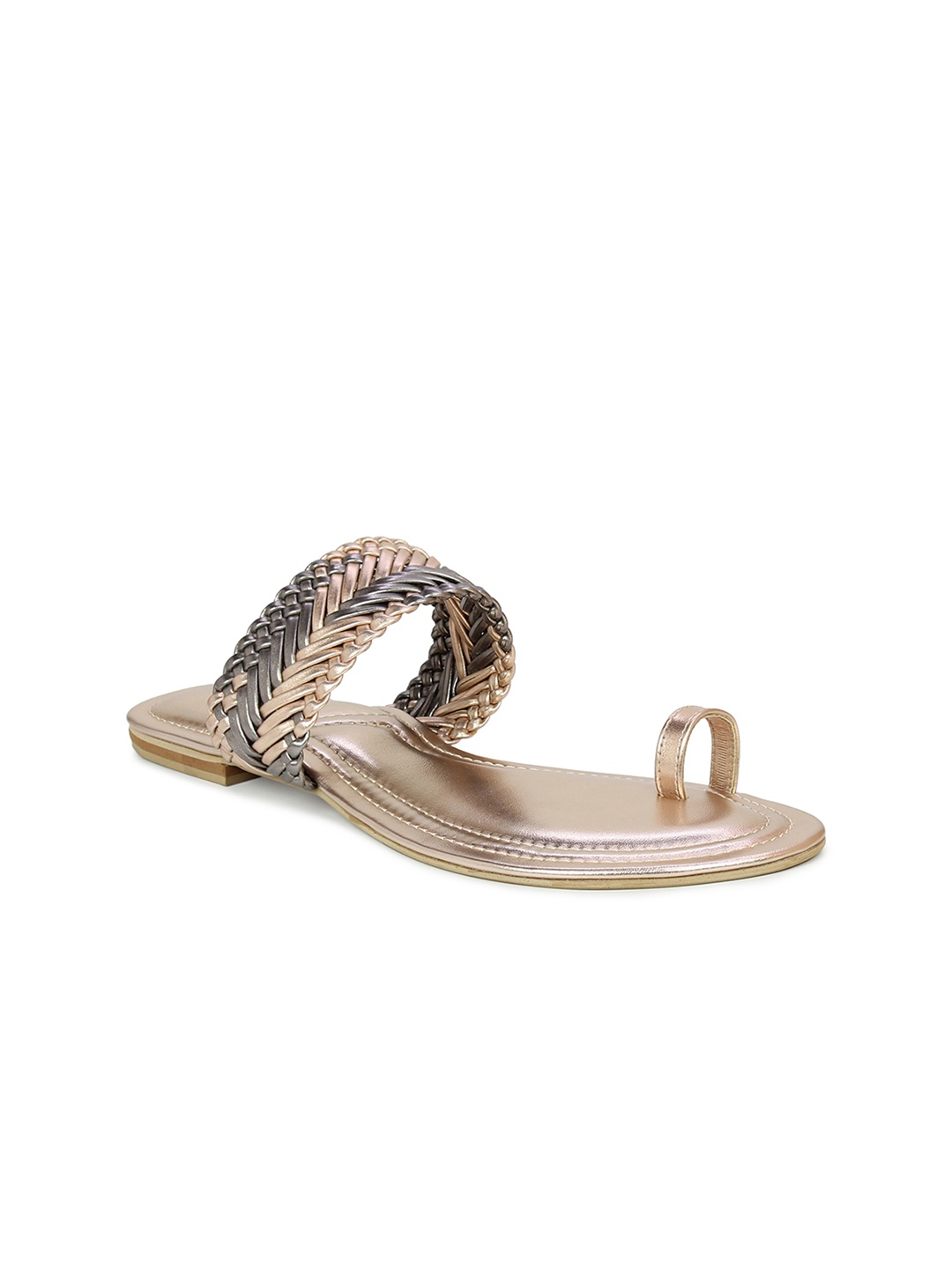 

Inc 5 Women Copper-Toned Embellished Ethnic One Toe Flats