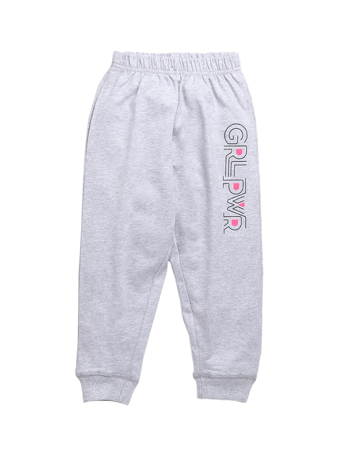 

Hopscotch Girls Grey Solid Cotton Joggers