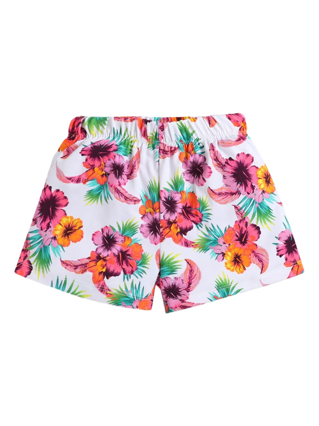 

Hopscotch Girls Off White Floral Printed Shorts