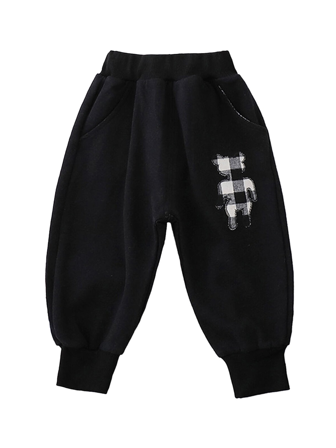 

Hopscotch Boys Black Solid Joggers