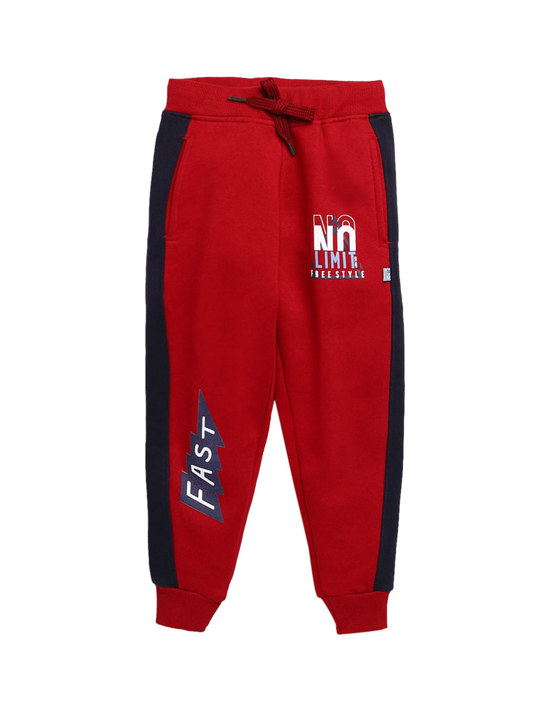 

Hopscotch Boys Maroon Typography Printed Cotton Joggers