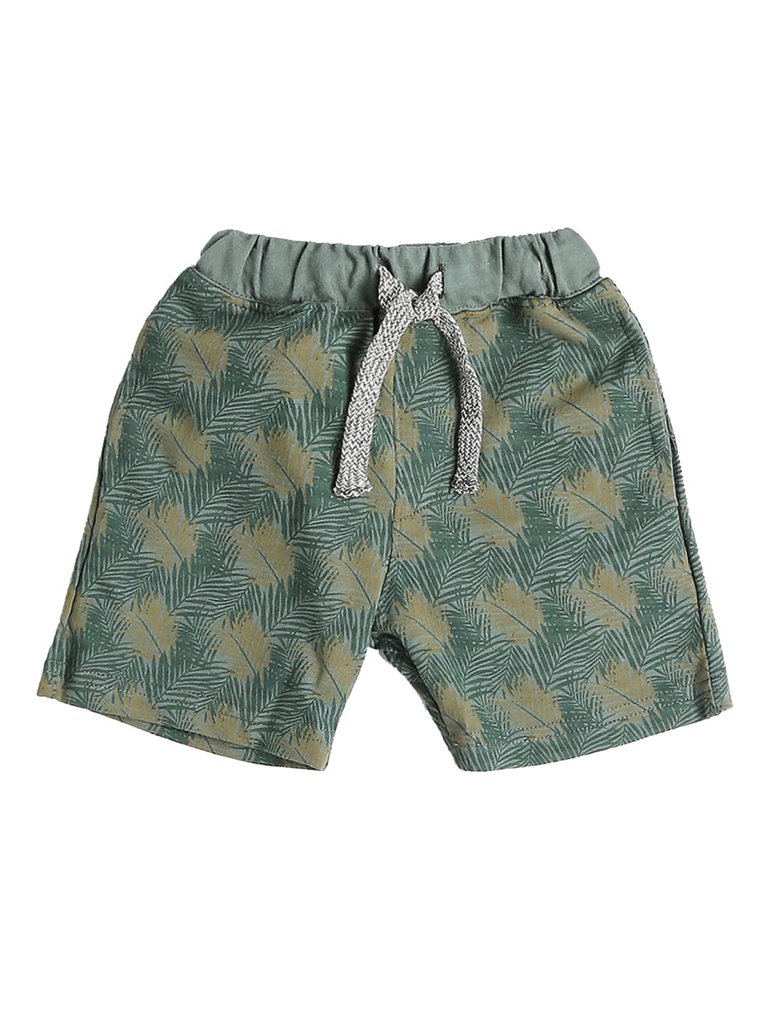 

Hopscotch Boys Green Floral Printed Shorts