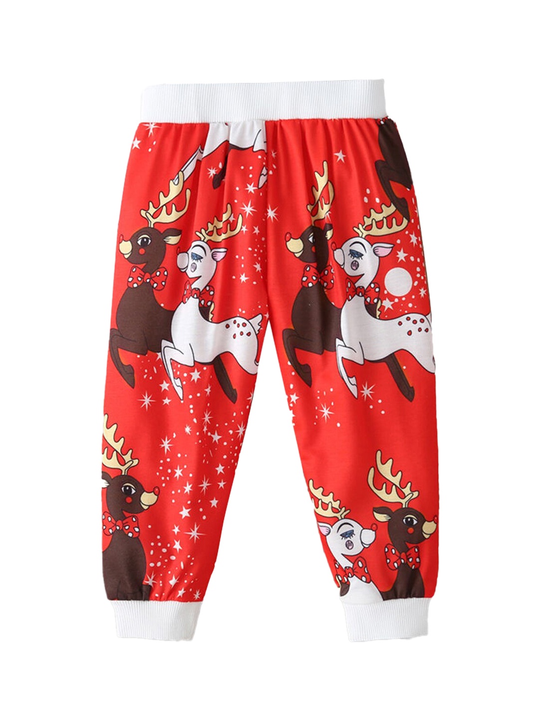 

Hopscotch Boys Red & White Animal Printed Joggers