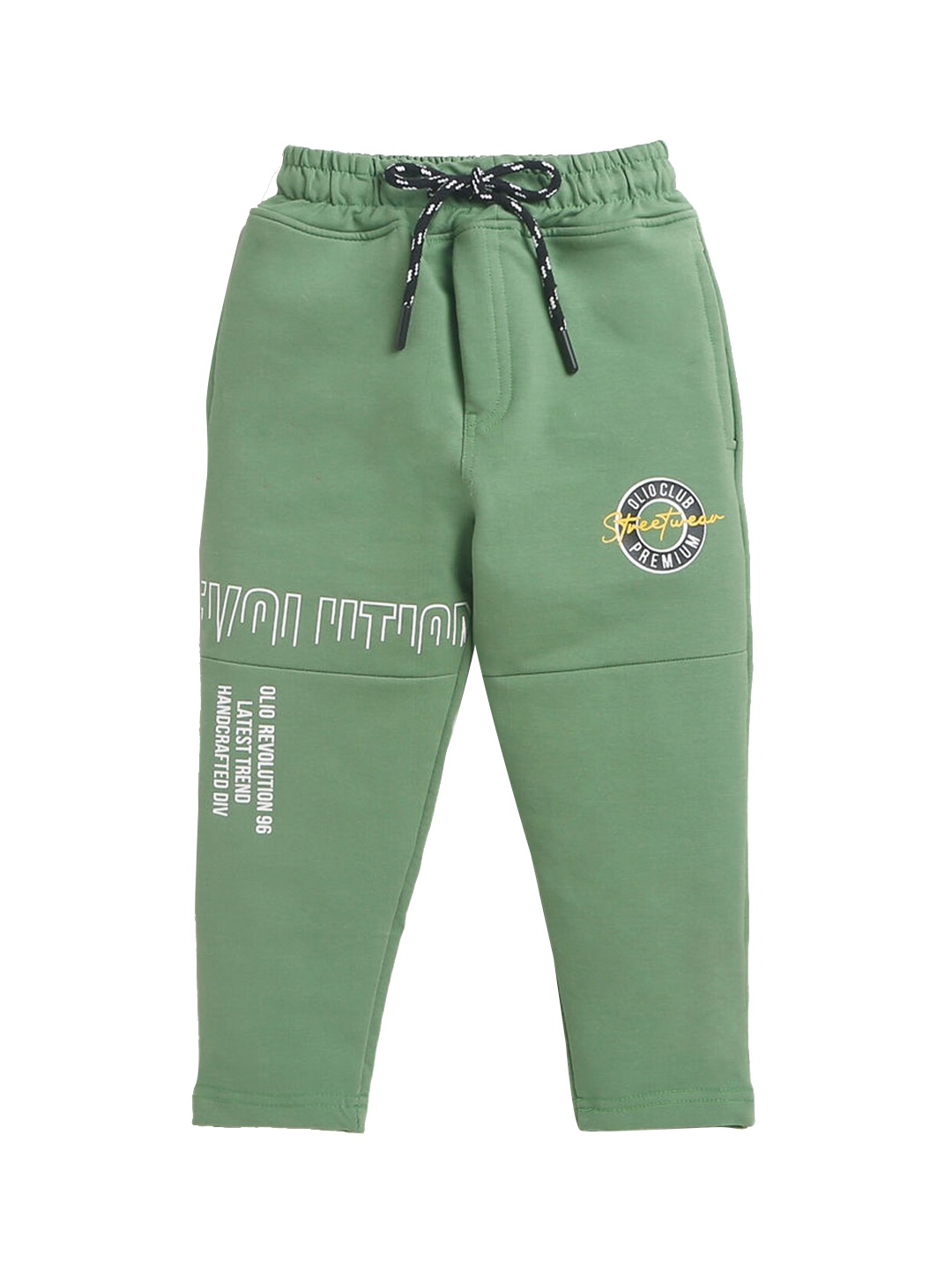 

Hopscotch Boys Green Typography Print Track Pants